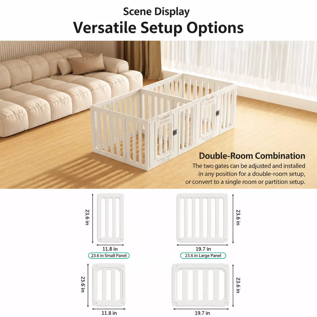 Indoor Pet Playpen with Door for Small Dogs