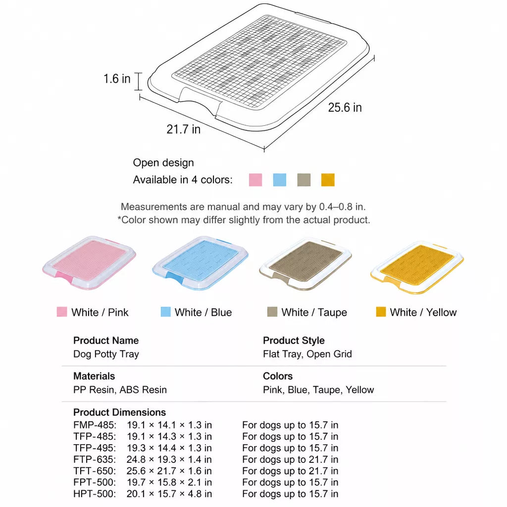 Plastic Dog Potty Tray with Grid for Indoor House Training