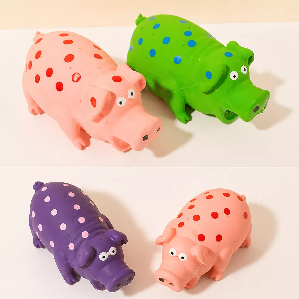 Pig-Shaped Squeaky Dog Toy for Interactive Play
