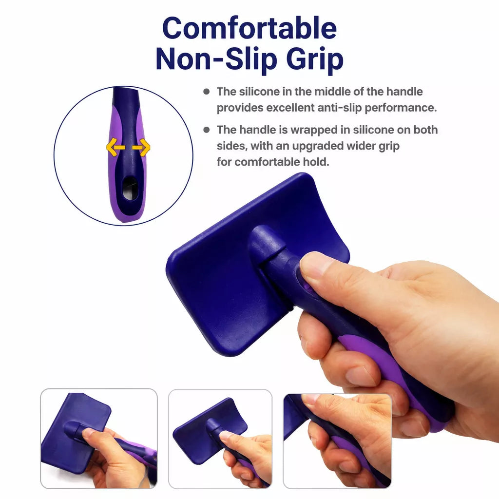 Dog & Cat Grooming Pin Brush for Detangling and Loose Fur