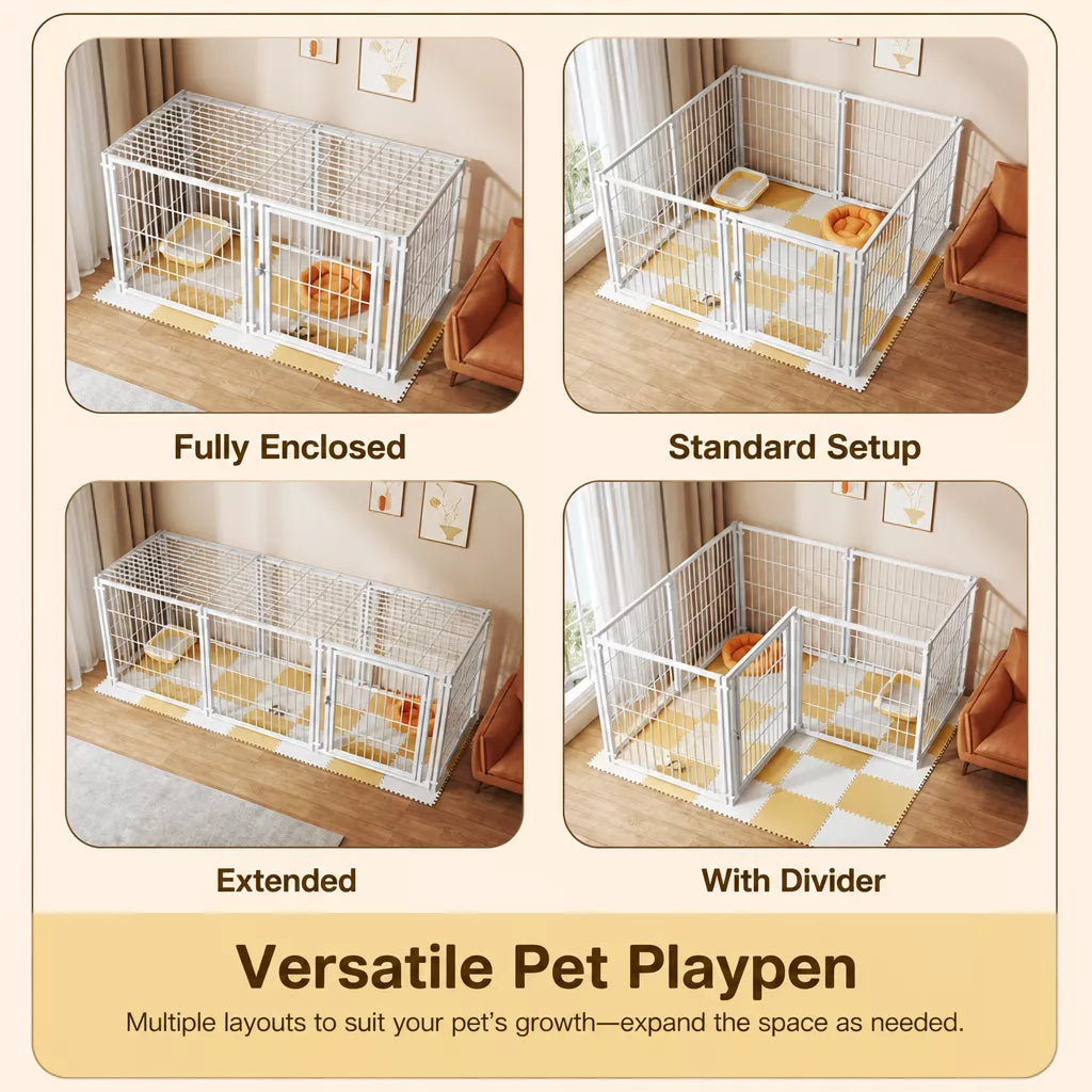 Covered Indoor Pet Playpen with Door