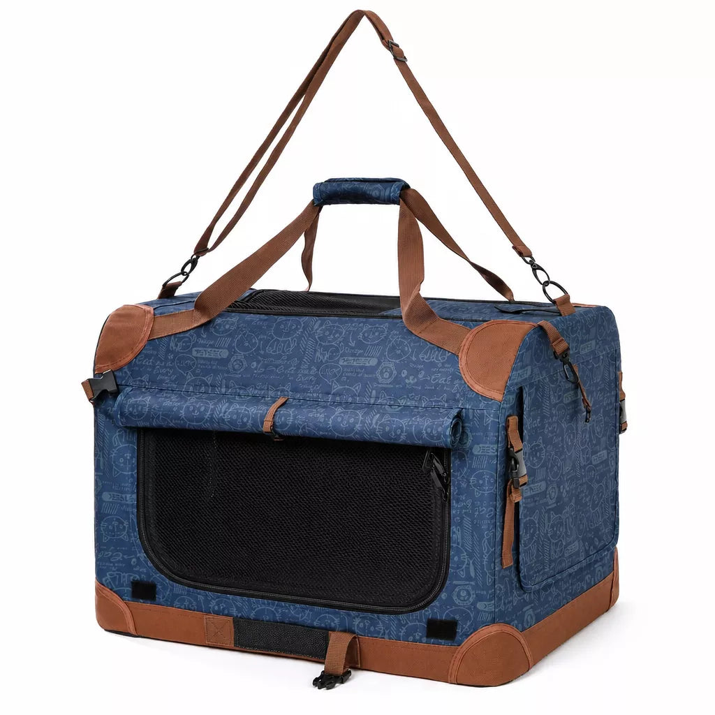 Large Foldable Pet Carrier for Cats and Dogs
