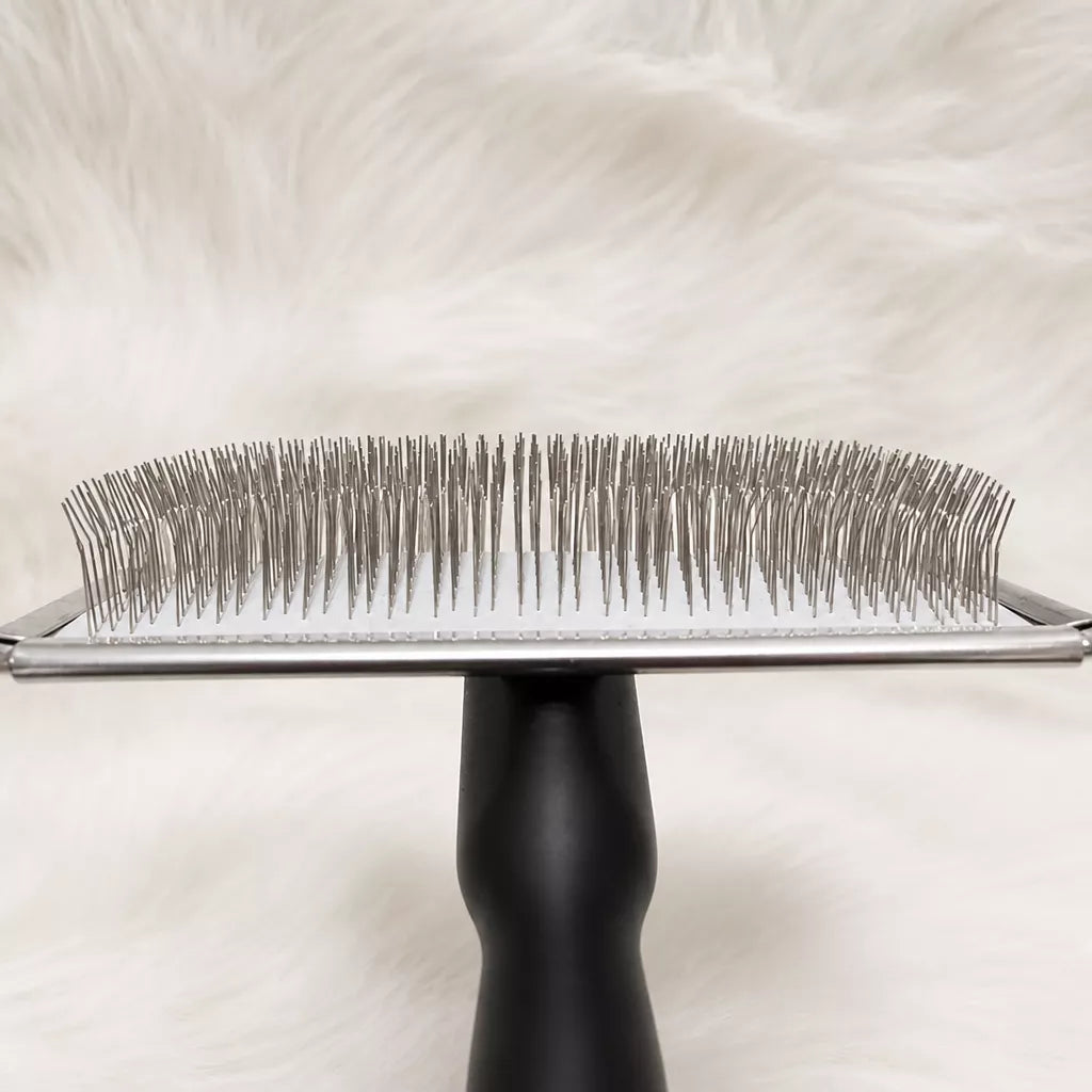 Cushioned Wooden Slicker Brush for Dogs & Cats