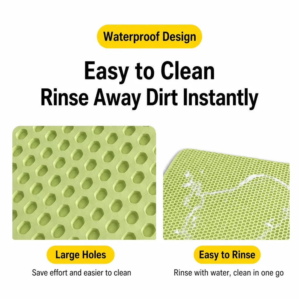 Double-Layer EVA Cat Litter Mat, Cut-to-Fit