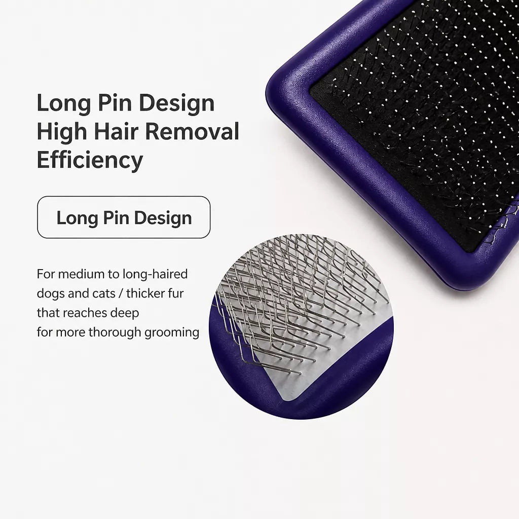Dog & Cat Grooming Pin Brush for Detangling and Loose Fur