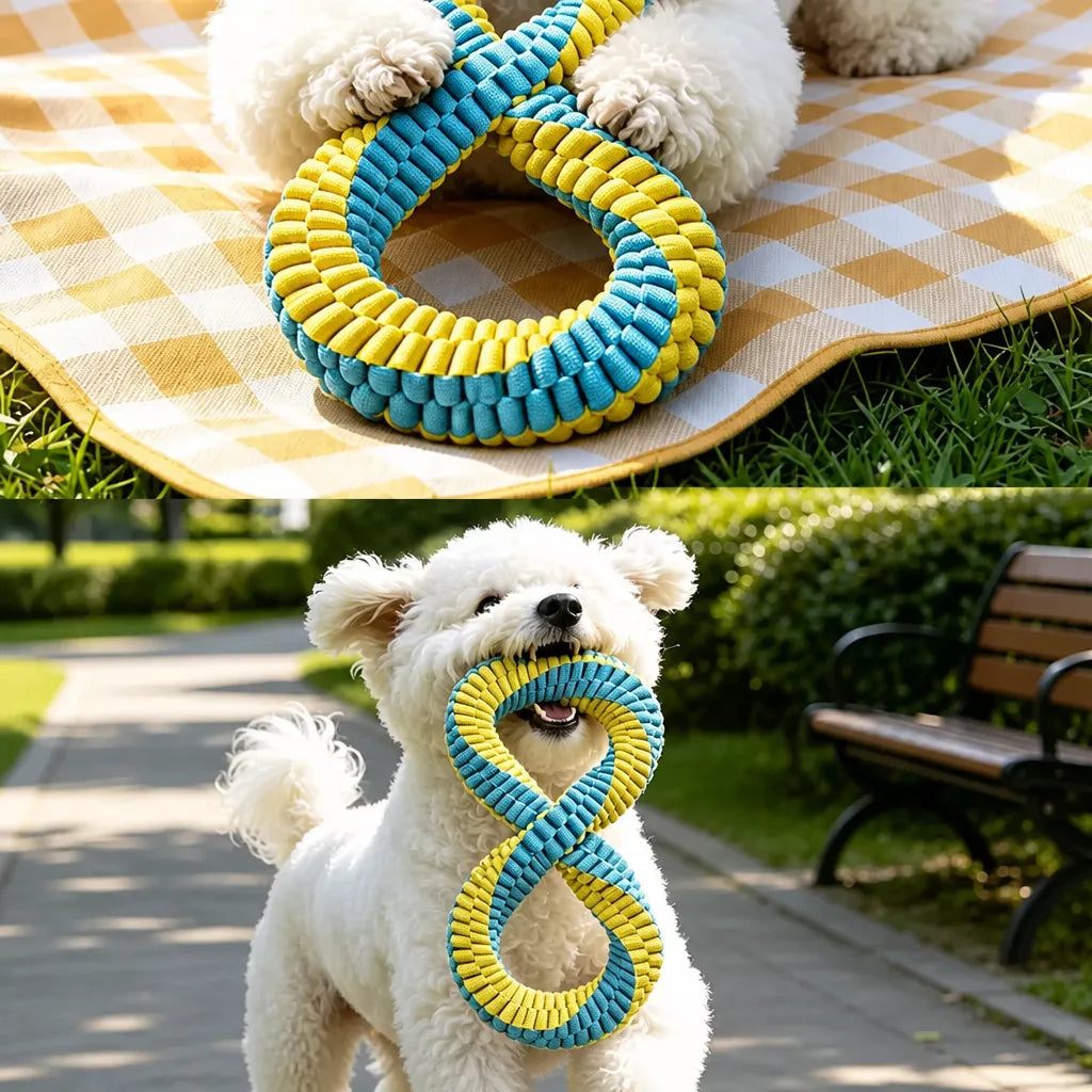 Knotted Nylon Dog Rope Tug Toy for Interactive Play