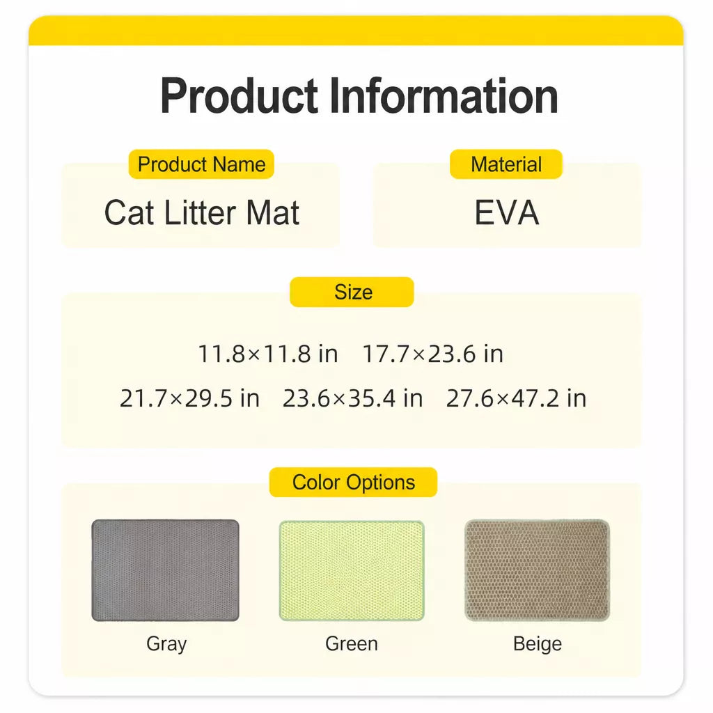 Double-Layer EVA Cat Litter Mat, Cut-to-Fit