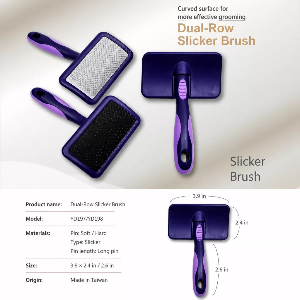 Dog & Cat Grooming Pin Brush for Detangling and Loose Fur