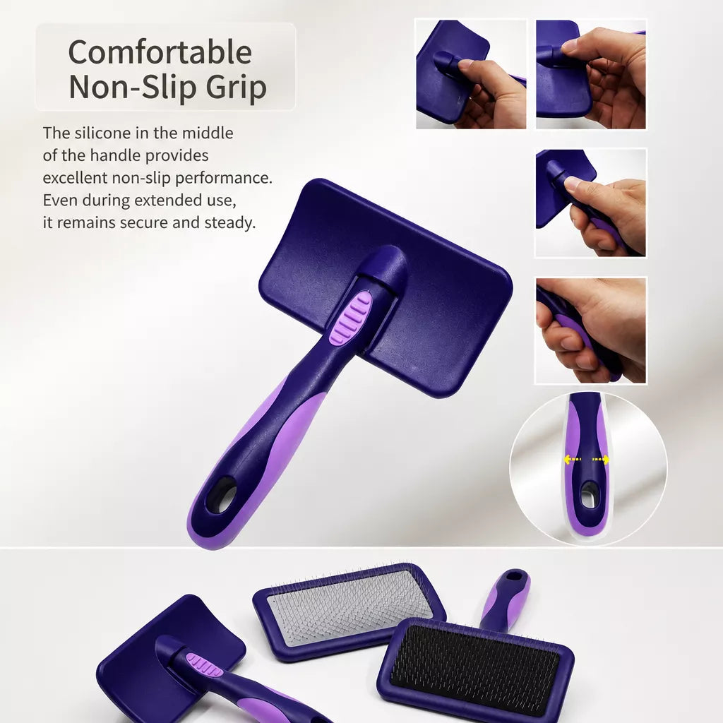 Dog & Cat Grooming Pin Brush for Detangling and Loose Fur