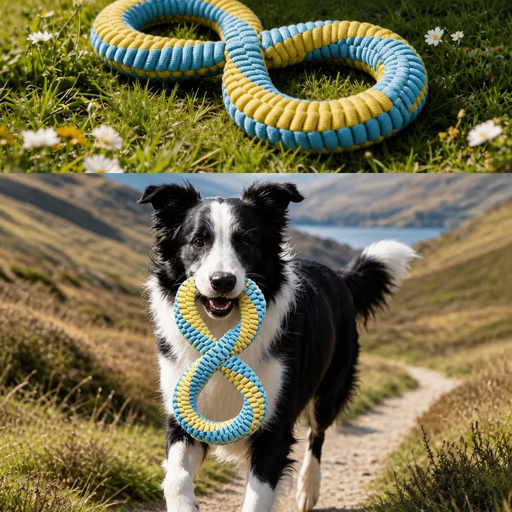 Knotted Nylon Dog Rope Tug Toy for Interactive Play