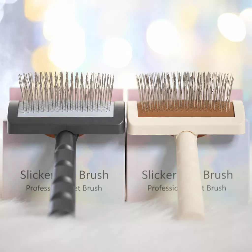 Cushioned Wooden Slicker Brush for Dogs & Cats