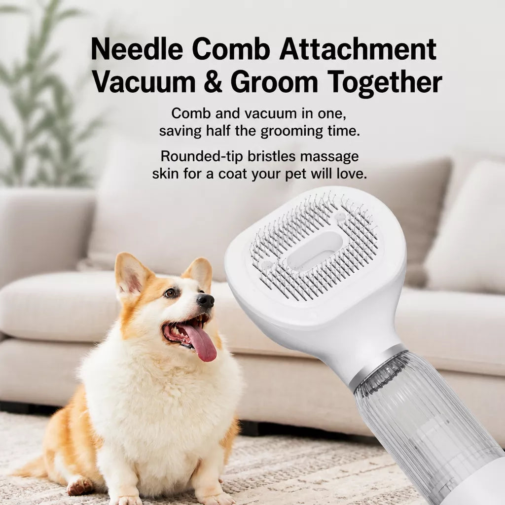 Pet Grooming Vacuum and Dryer with Deshedding Brush