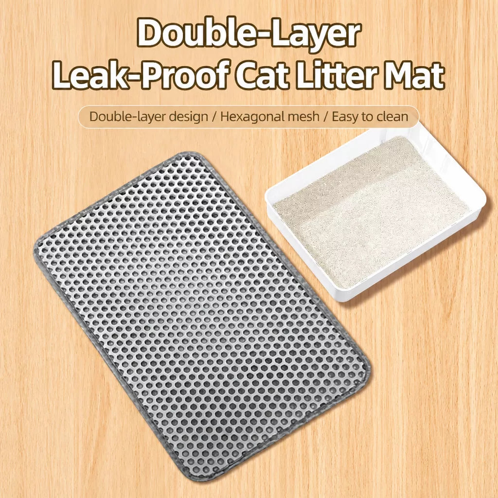 Double-Layer EVA Cat Litter Mat, Cut-to-Fit
