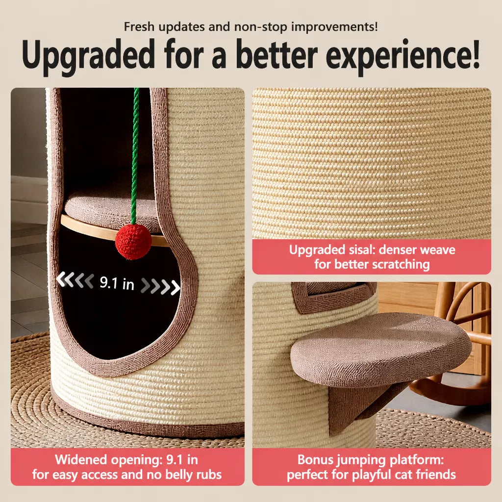 Cat Scratching Barrel Climbing Tower