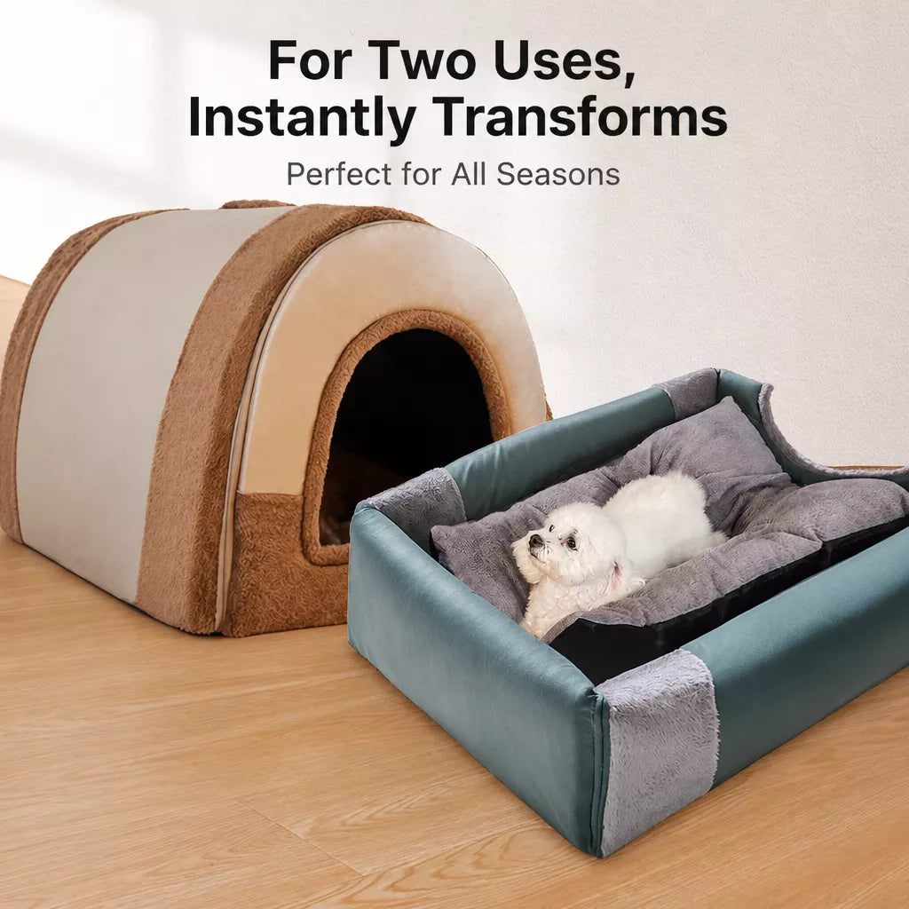 Enclosed Washable Pet Bed for Dogs and Cats