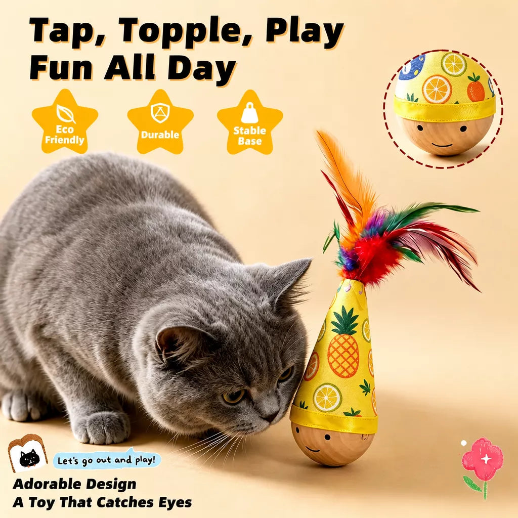 Wobble Cat Toy with Feather Teaser