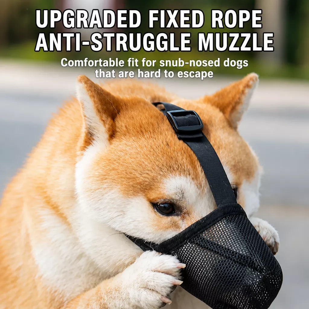 Full-Coverage Breathable Mesh Dog Muzzle