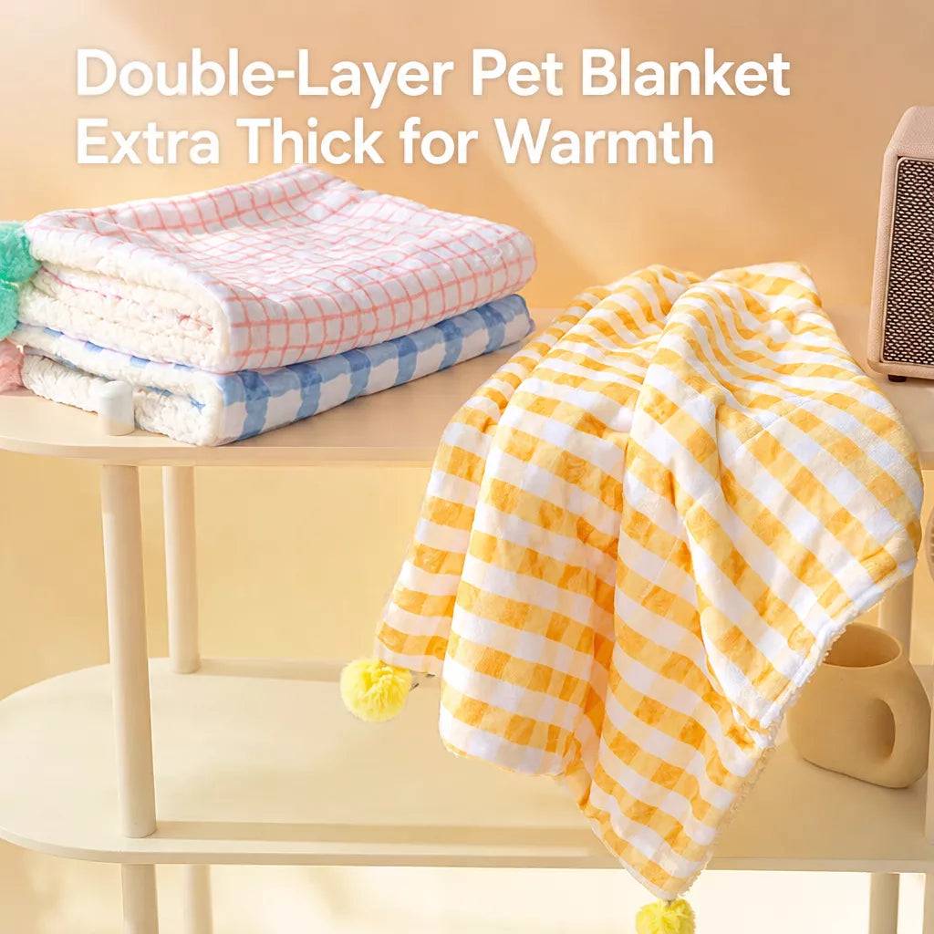Cotton-Linen Pet Bed Mat and Blanket for Cats and Dogs