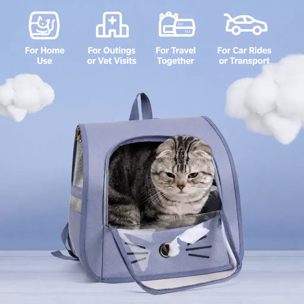 Pet Backpack Carrier with Panoramic Window for Cats & Small Dogs