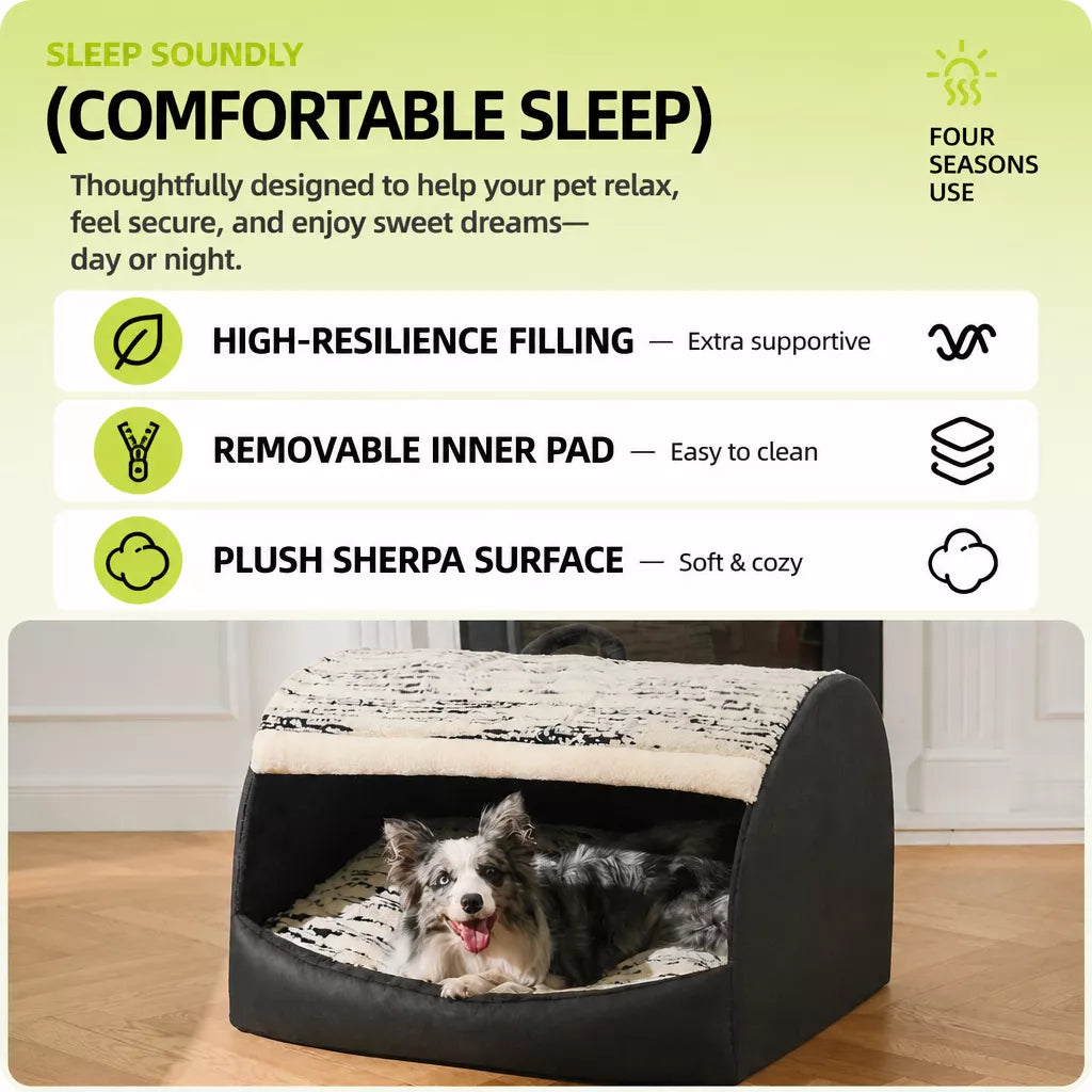 Pet Tent Bed with Removable Washable Mat