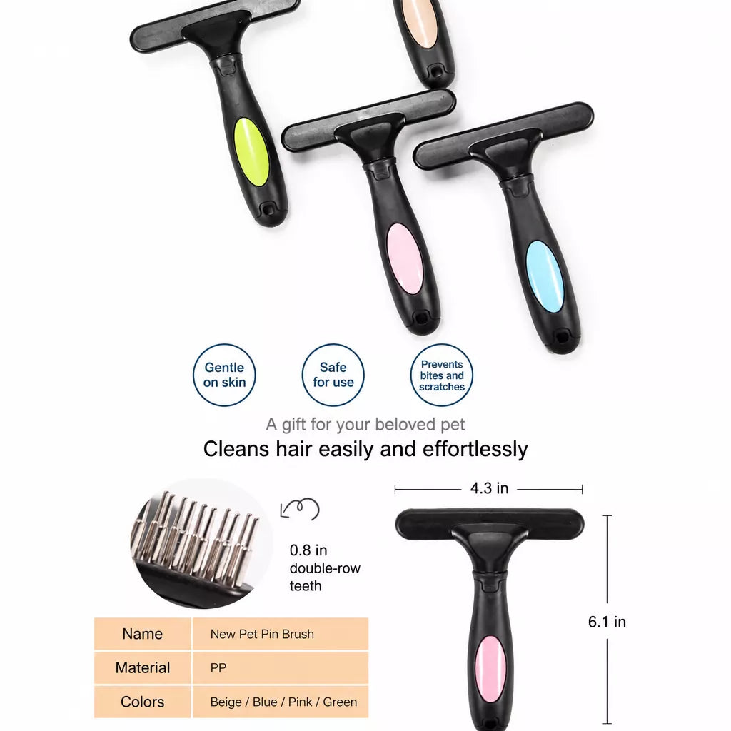 Long-Hair Dog Deshedding Rake Brush