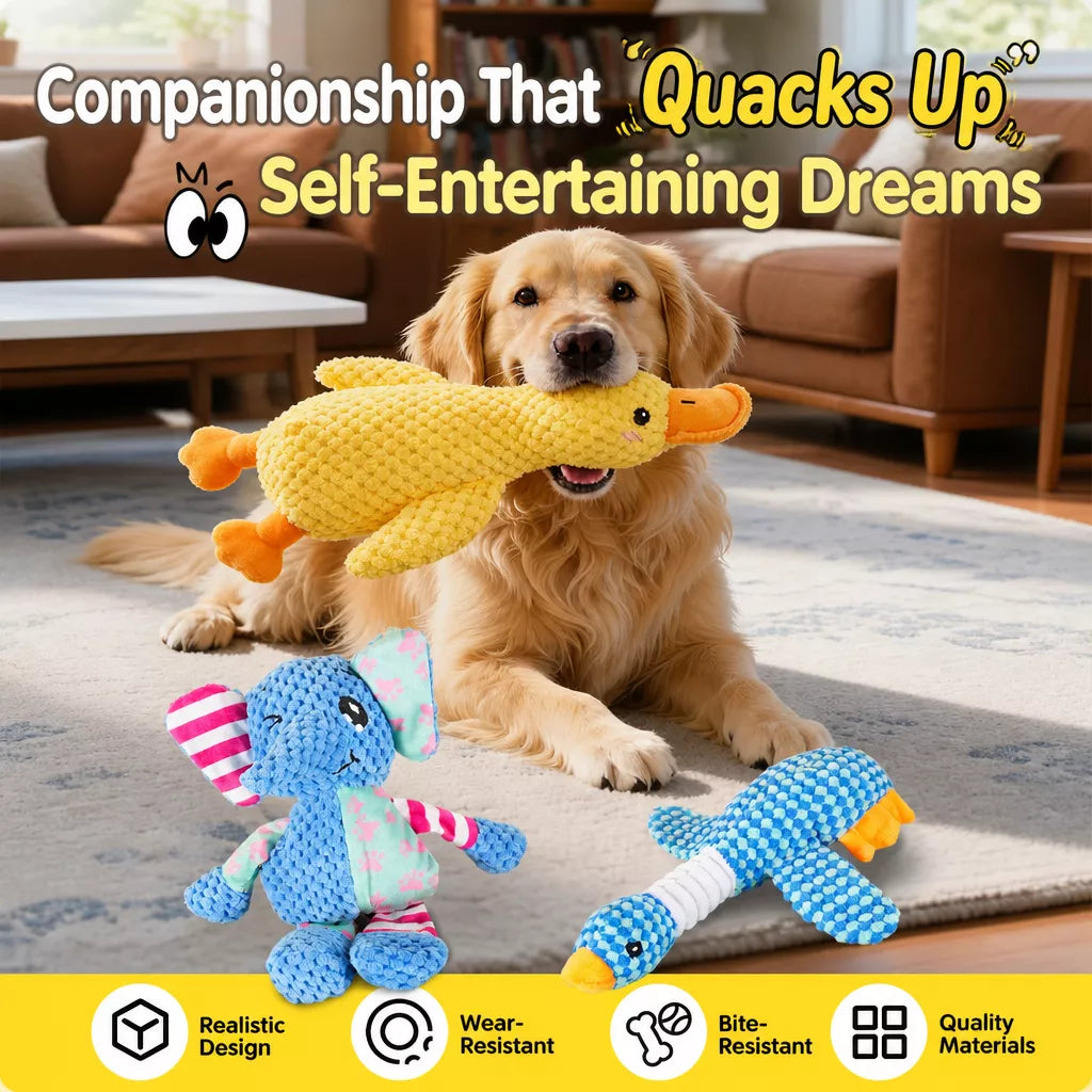 Plush Squeaky Pet Toy for Dogs and Cats – Assorted Animal Designs