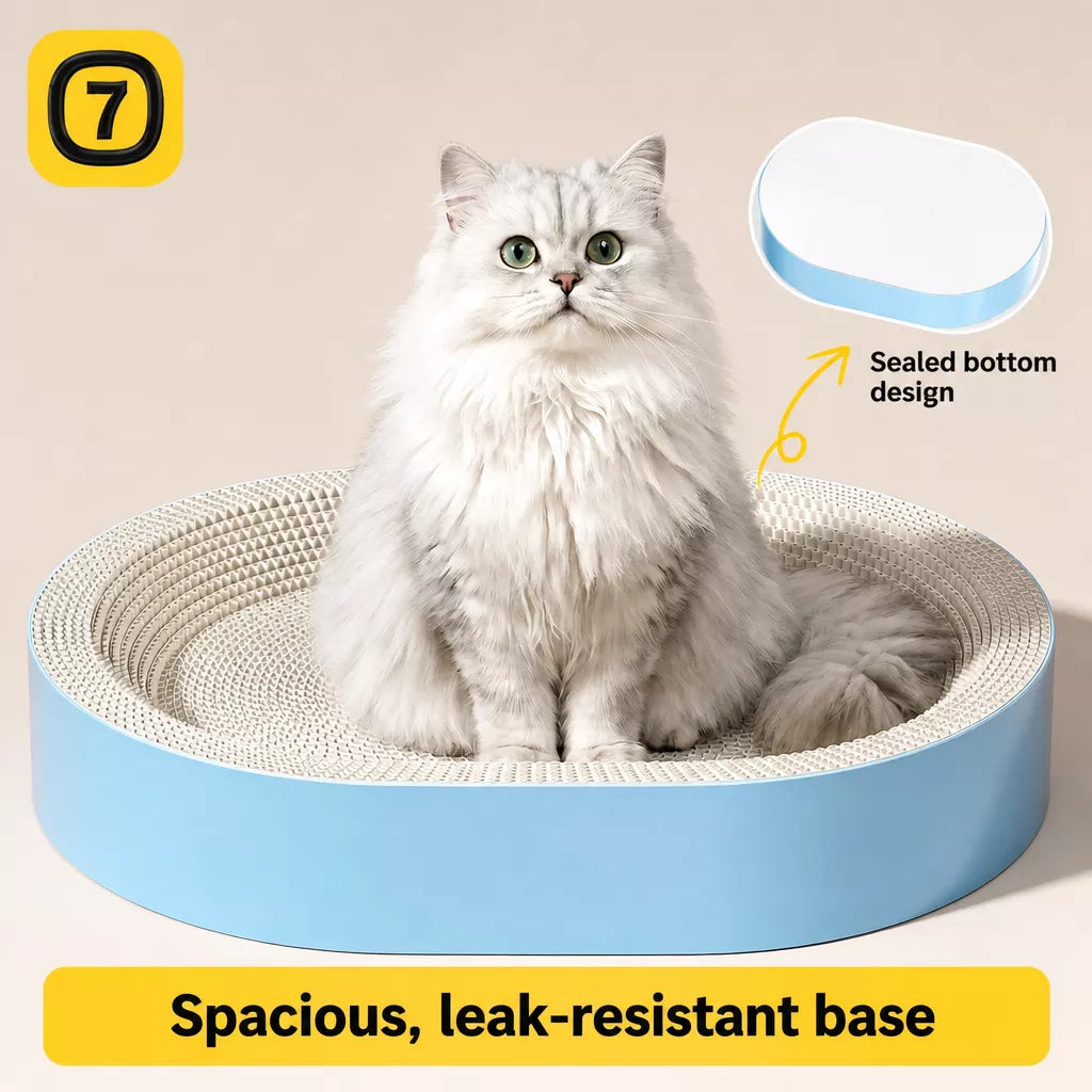 Oval Corrugated Cardboard Cat Scratcher Bed