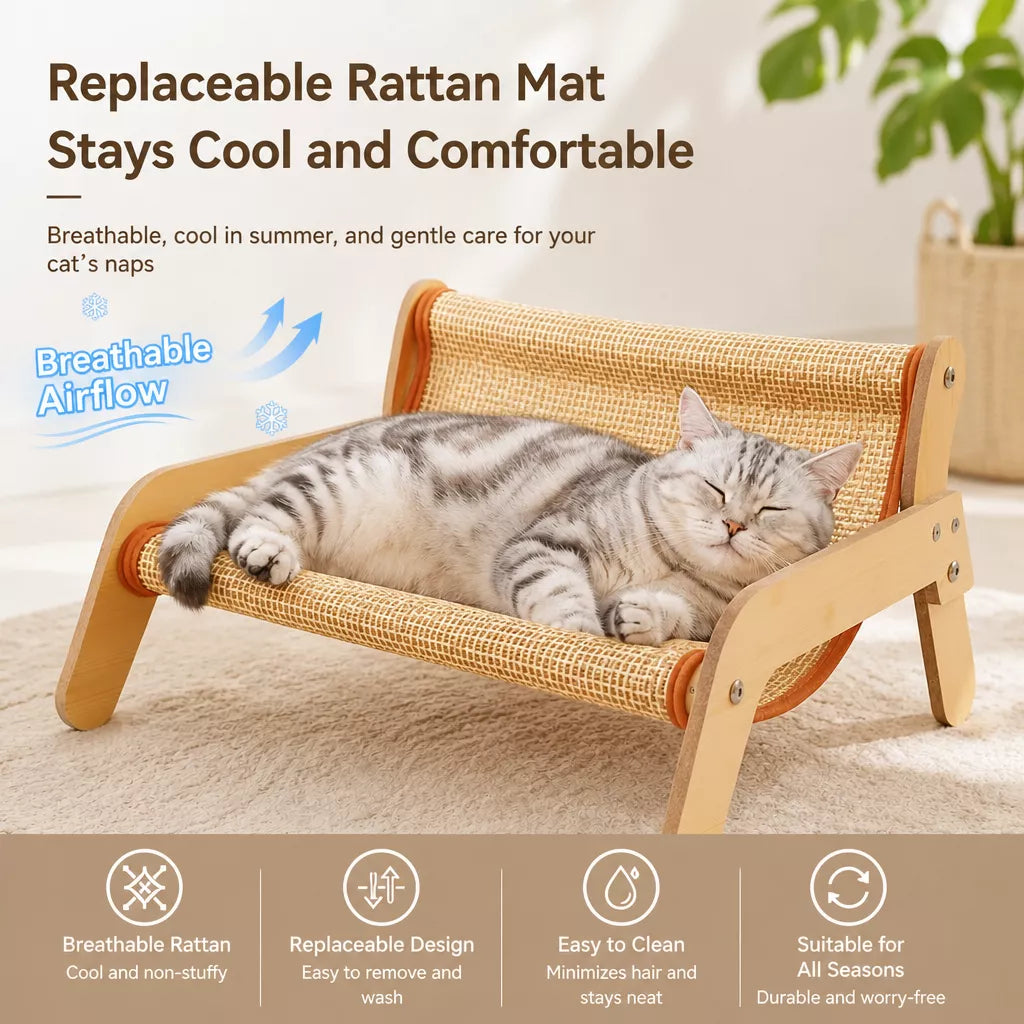 Cat Scratcher Lounge with Cotton-Linen Bed