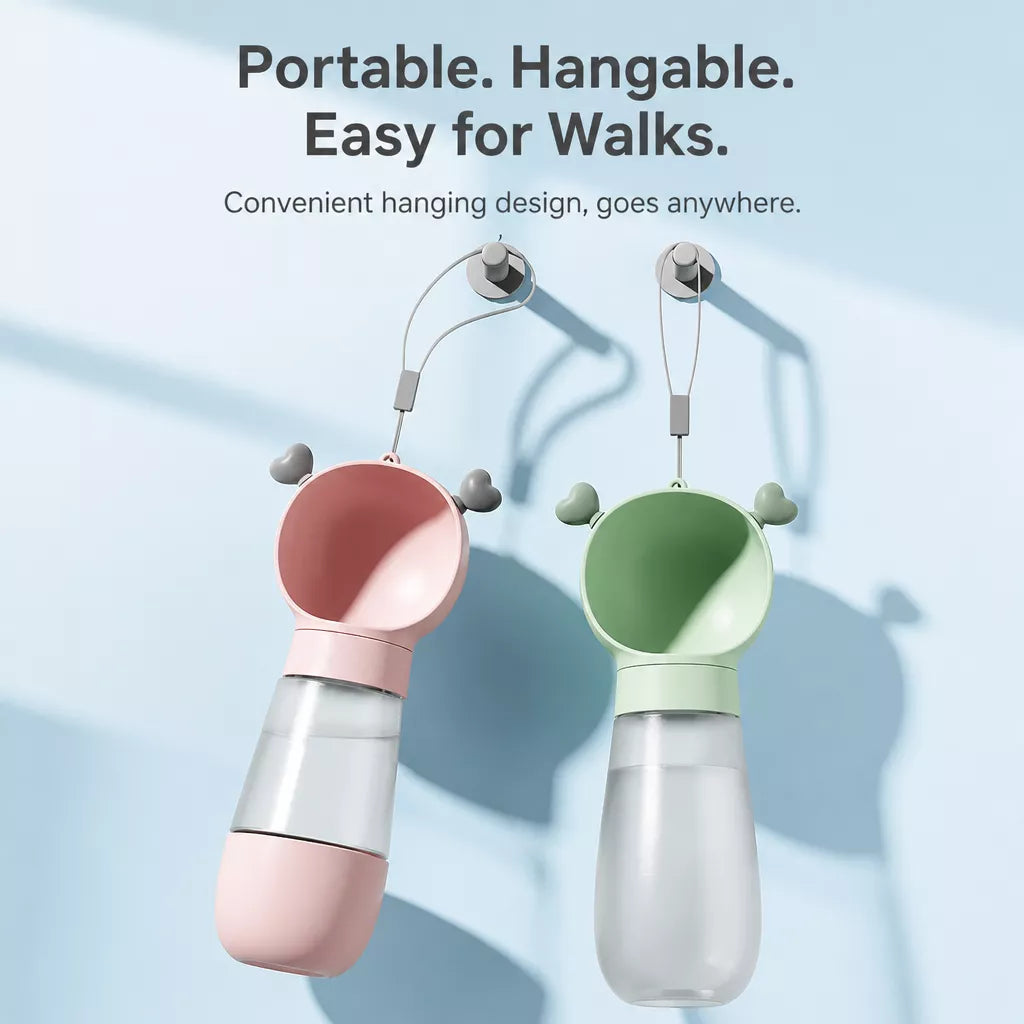 Portable Dog Water Bottle with Foldable Cup for Travel
