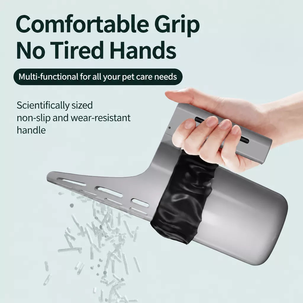 All-in-One Cat Litter Scoop with Bag Roll Holder