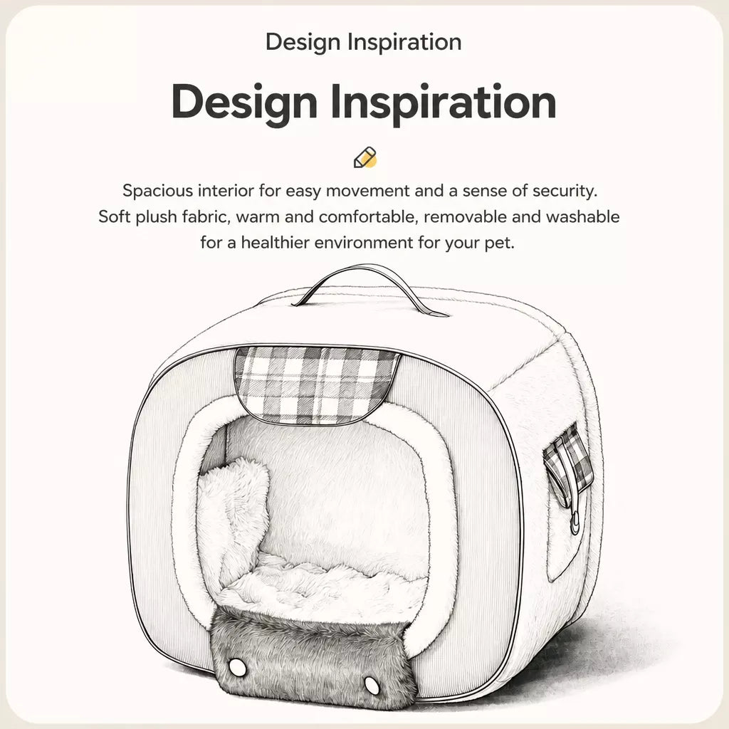 Pet Bed with Removable Washable Cover for Cats and Dogs