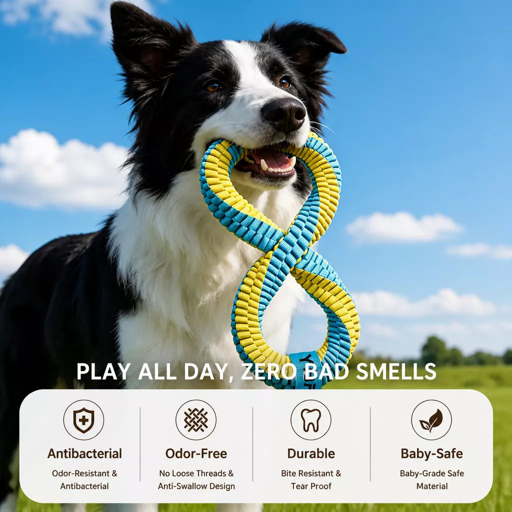 Knotted Nylon Dog Rope Tug Toy for Interactive Play
