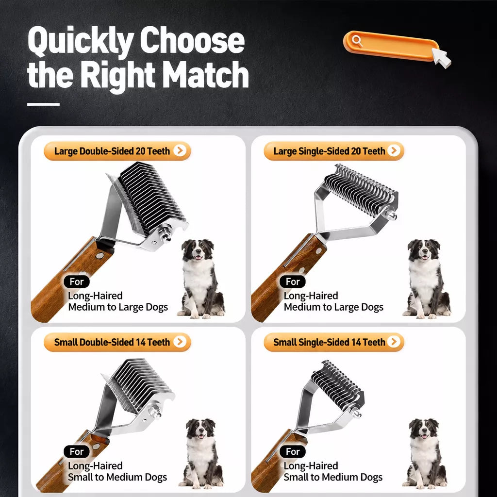 Double-Sided Detangling Comb for Dogs and Cats