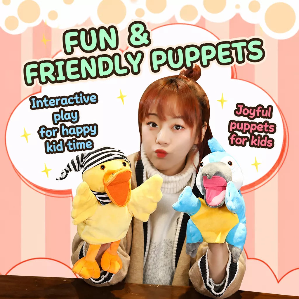 Plush Animal Hand Puppets for Pretend Play