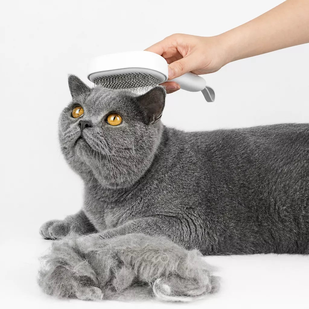 2-in-1 Dog & Cat Grooming Brush with Detangling Comb