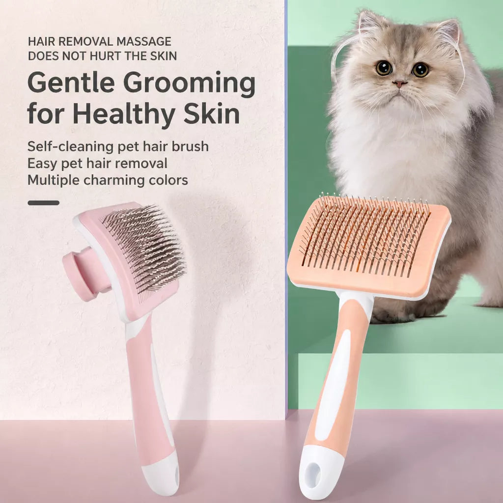Self-Cleaning Pet Grooming Brush for Dogs and Cats