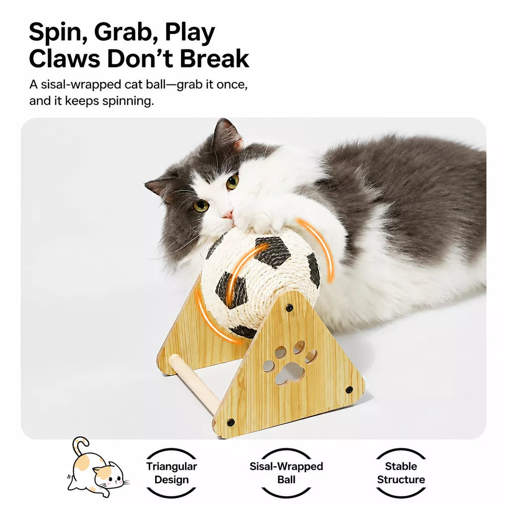Vertical Sisal Cat Scratcher and Climbing Toy