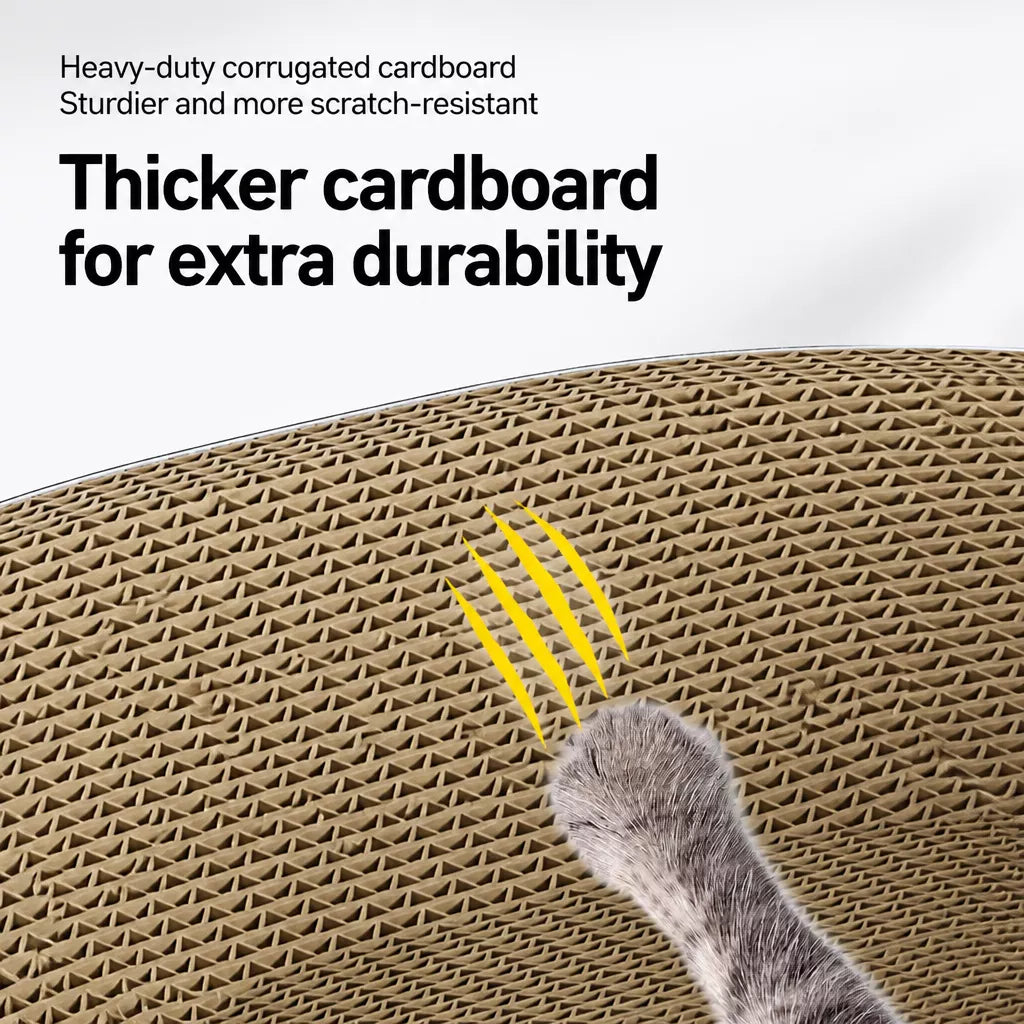 2-in-1 Corrugated Cardboard Cat Scratcher & Tunnel Bed