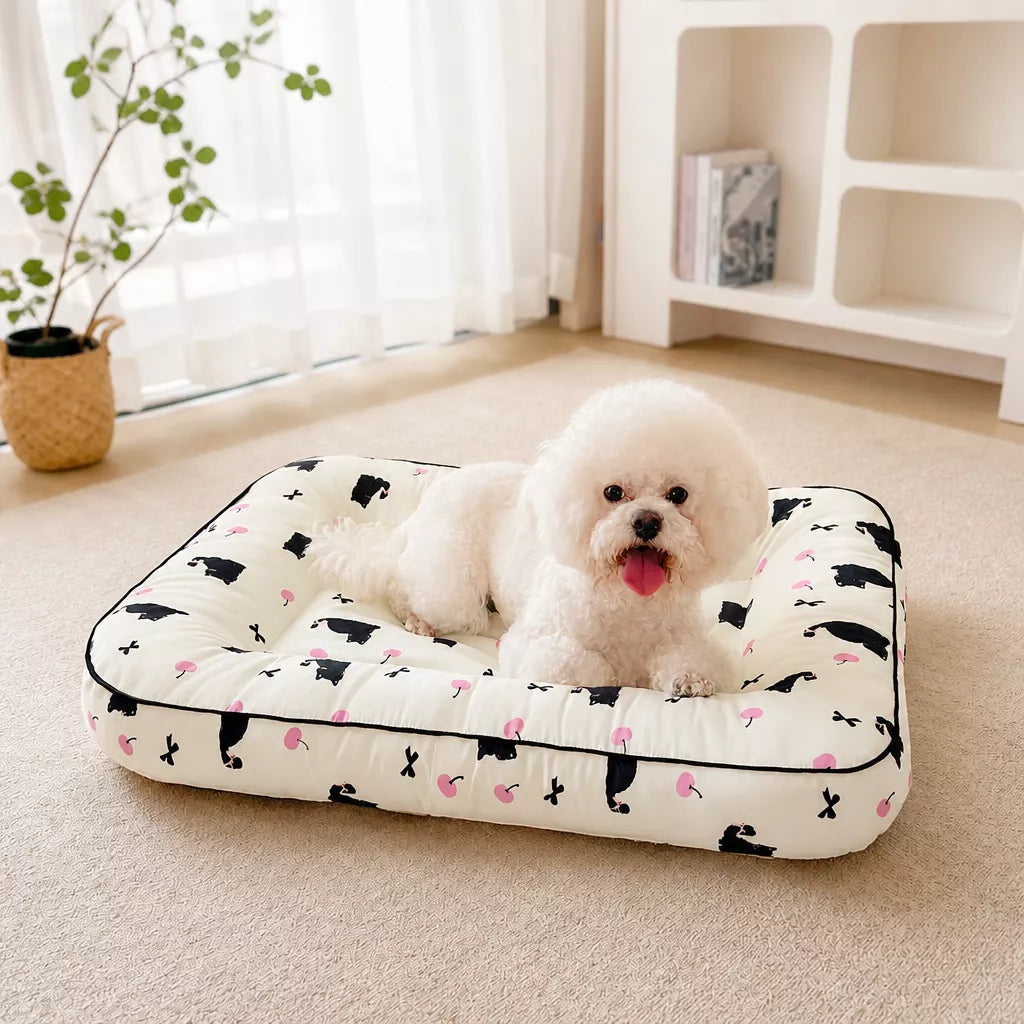 Washable Cotton-Linen Pet Bed Mat for Dogs and Cats