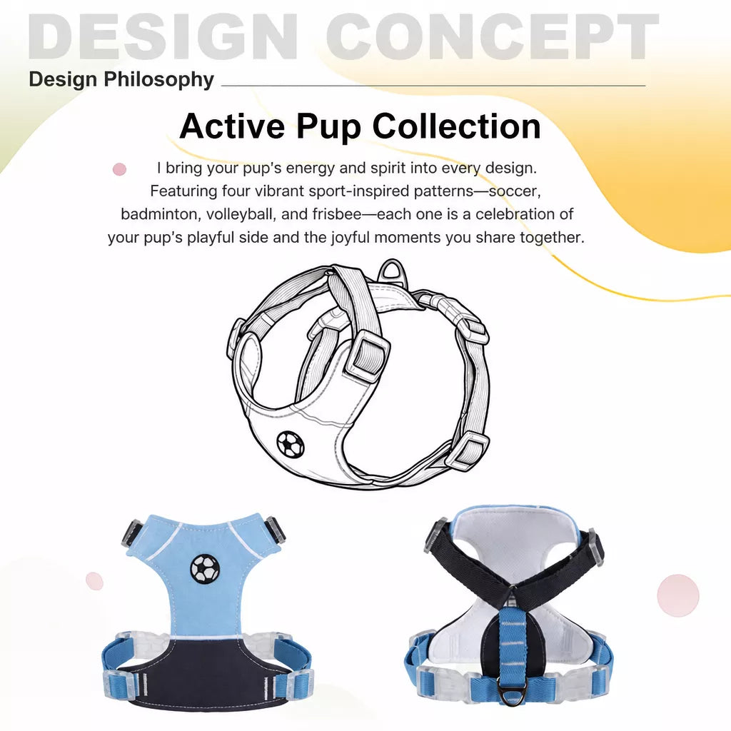 Vest-Style Dog Harness with Leash for Small to Medium Dogs