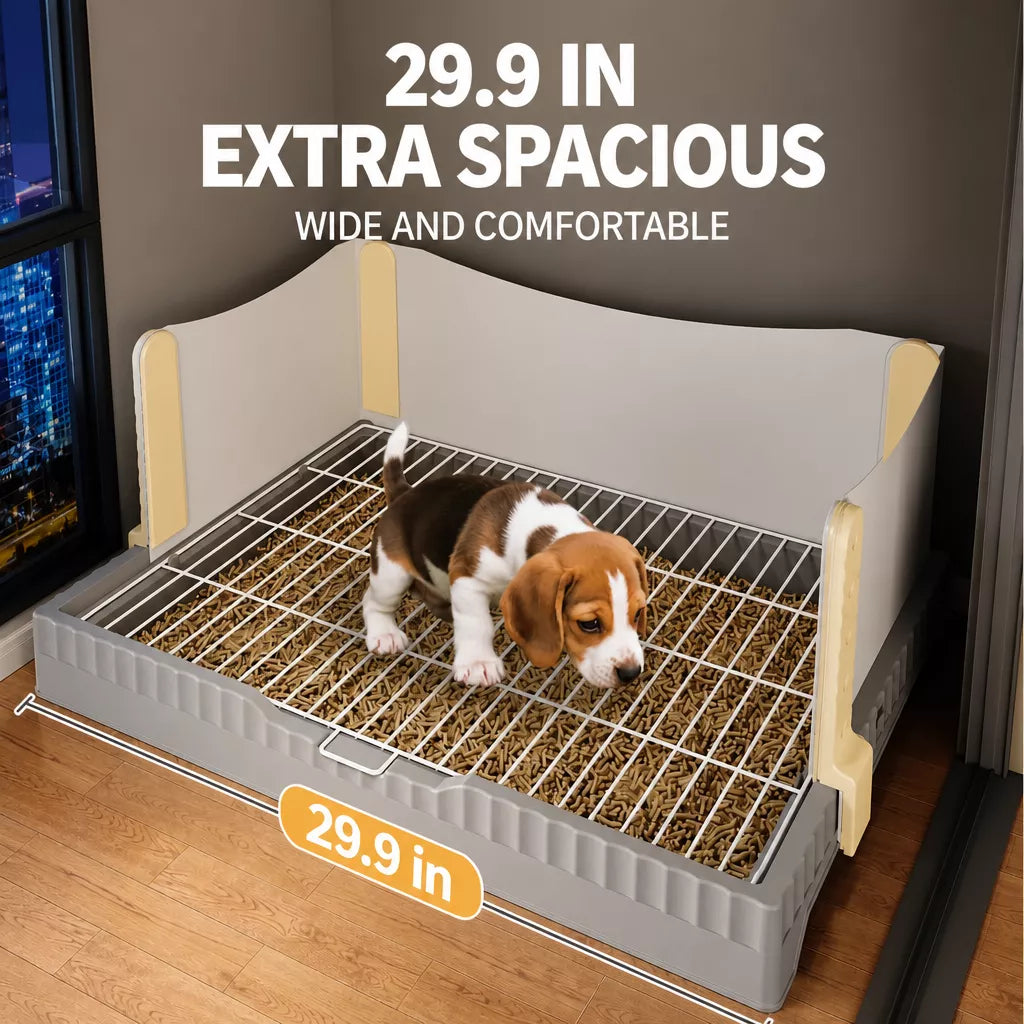 Plastic Dog Potty Tray with Splash Guard and Handle