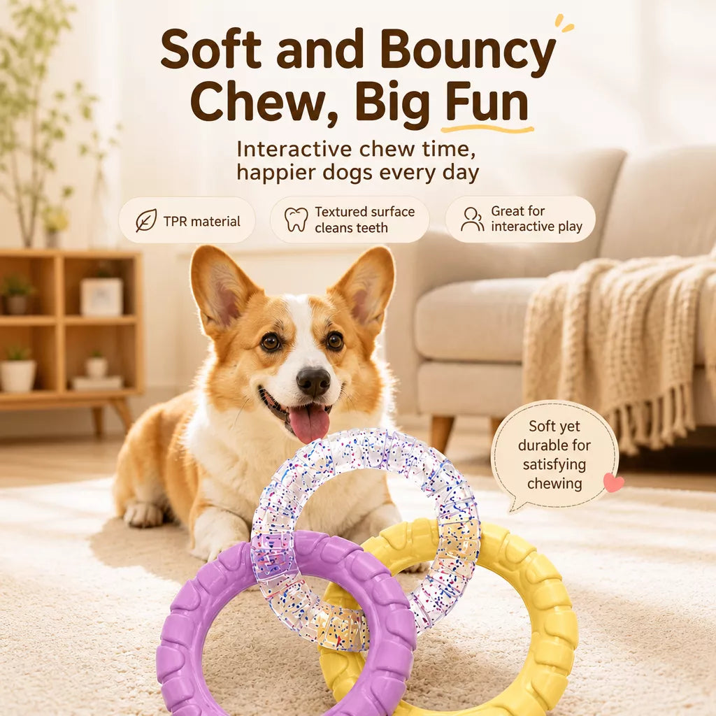 Interactive Dog Tug Ring Toy