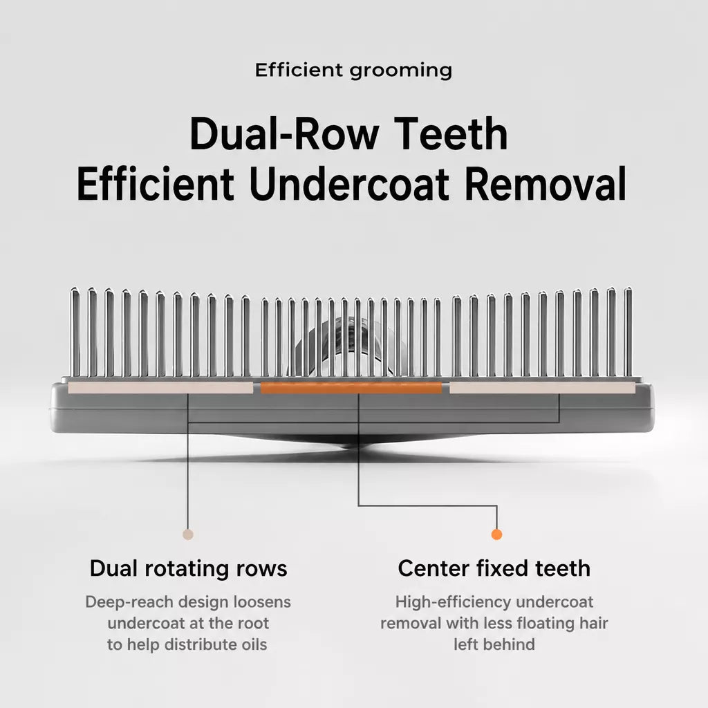 Dog & Cat Detangling Rake Comb for Long-Haired Coats