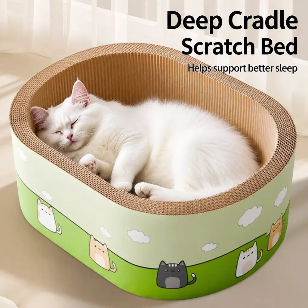 Deep Corrugated Cardboard Cat Scratcher Bed