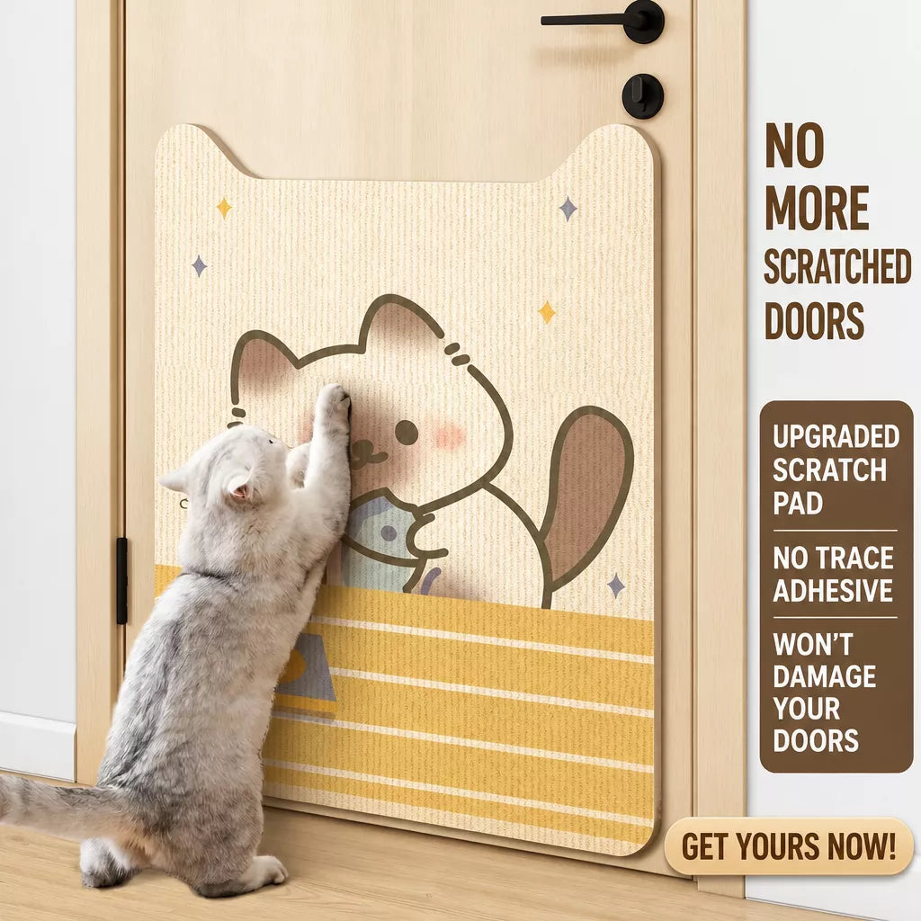 Self-Adhesive Cat Scratching Mat for Doors