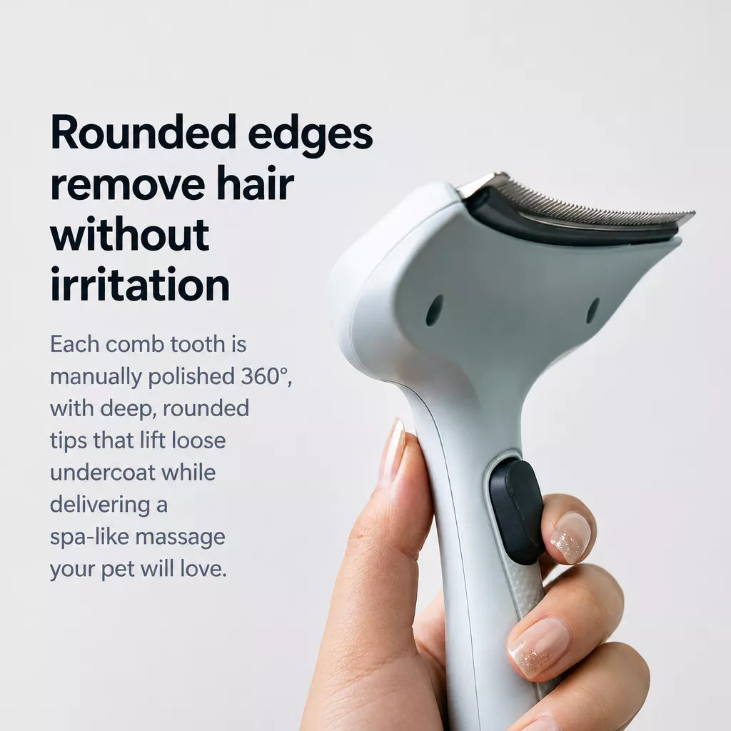 Pet Undercoat Grooming Comb for Cats and Dogs, Blade-Free Detangling Tool