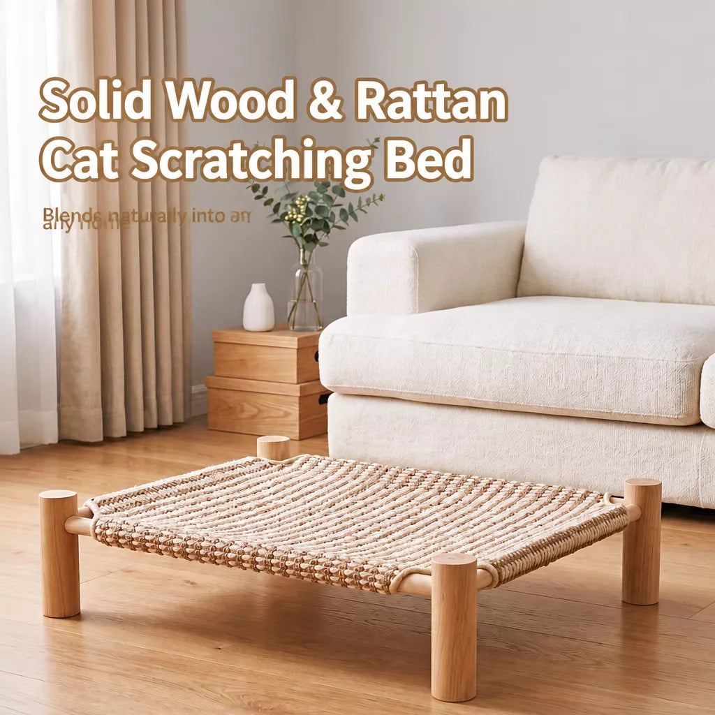 Woven Cat Bed with Scratching Surface