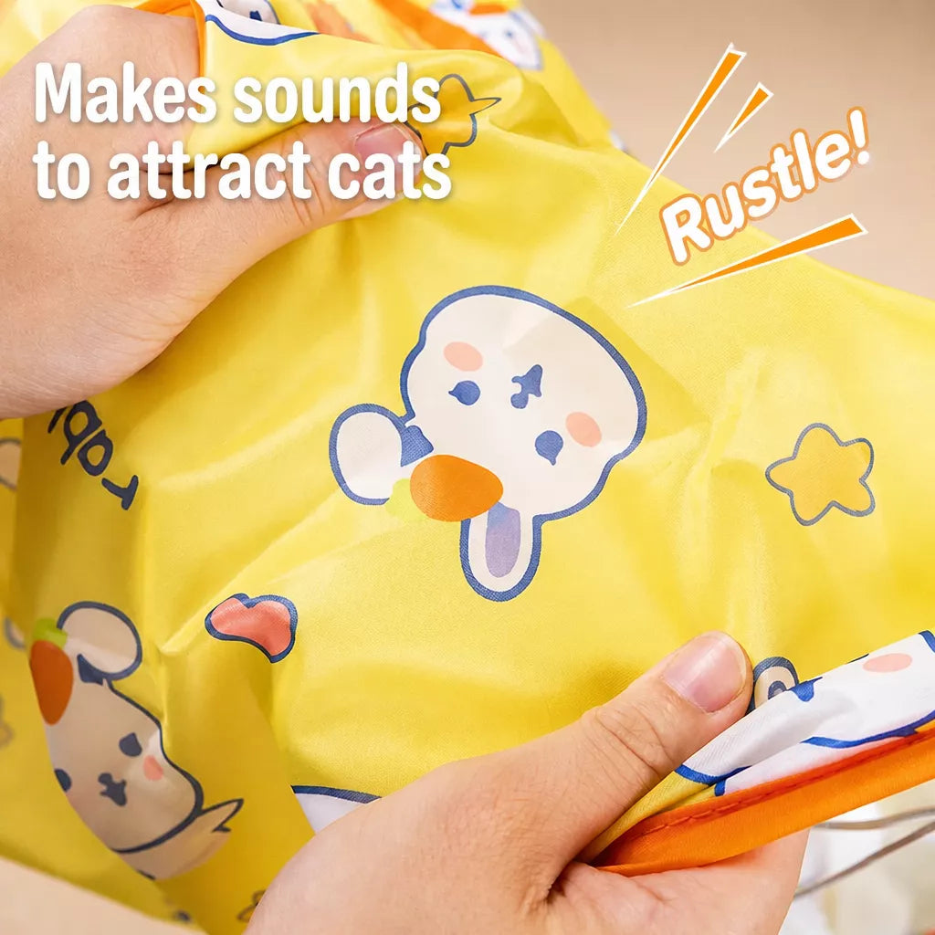 Collapsible Cat Tunnel Toy with Crinkle Paper