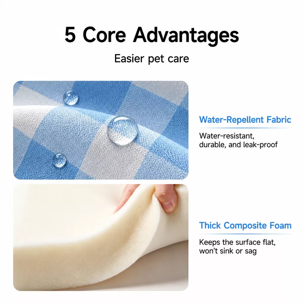 Waterproof Pet Bed with Removable Cover and Pillow
