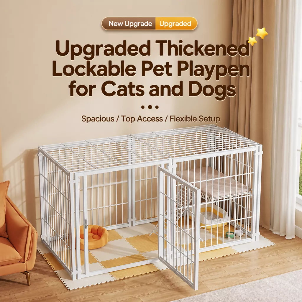 Covered Indoor Pet Playpen with Door